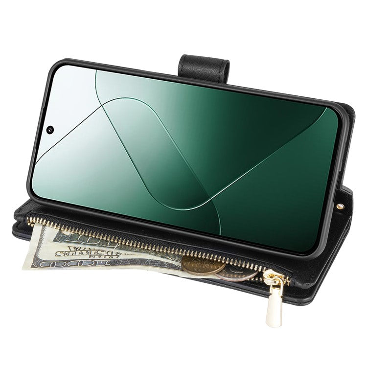 For Google Pixel 9 Pro XL Case Rhombus Stitching Leather Wallet Phone Cover with Long  /  Short Strap - Black