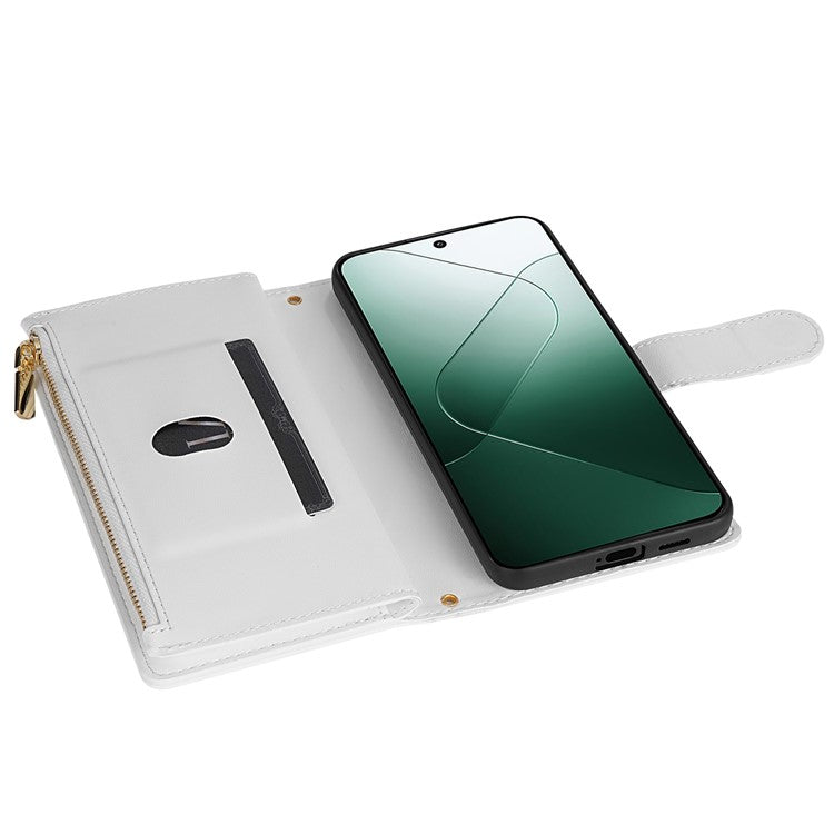 For Google Pixel 9 Pro XL Case Rhombus Stitching Leather Wallet Phone Cover with Long  /  Short Strap - White