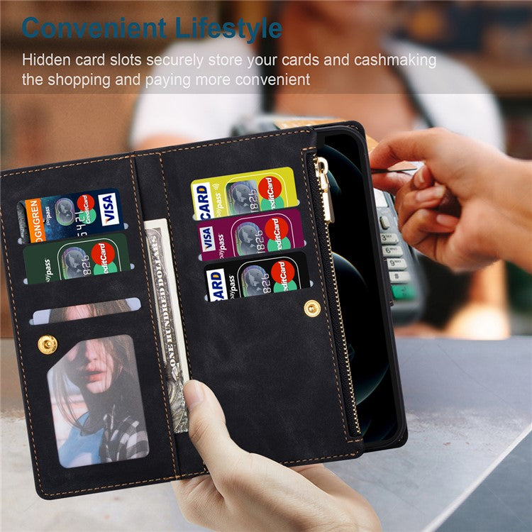For iPhone 16 Wallet Case Color Splicing Leather Phone Cover with Stand - Black