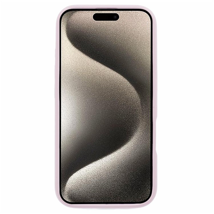 For iPhone 16 Plus Case PC+Liquid Silicone Protective Phone Cover with Microfiber Lining - Pink