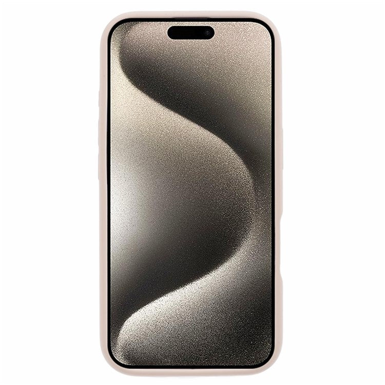 For iPhone 16 Case PC+Liquid Silicone Anti-Scratch Lining Phone Cover - Grey Pink