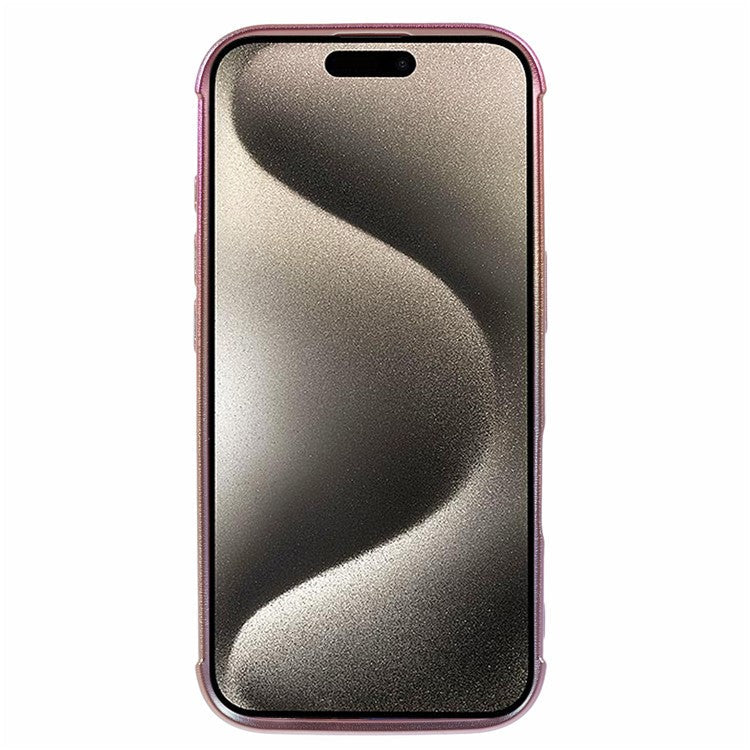 For iPhone 16 Plus Magnetic Case TPU Gradient Electroplated Phone Cover - Colorful Pink