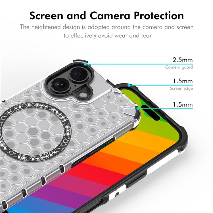 ENKAY HAT PRINCE For iPhone 16 Plus Case Compatible with MagSafe TPU+PC Phone Cover with Screen Film - White