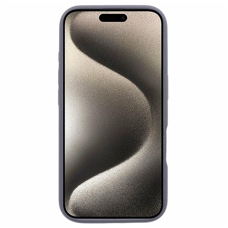 For iPhone 16 Plus Case PC+Liquid Silicone Anti-Scratch Lining Phone Cover - Charcoal Grey