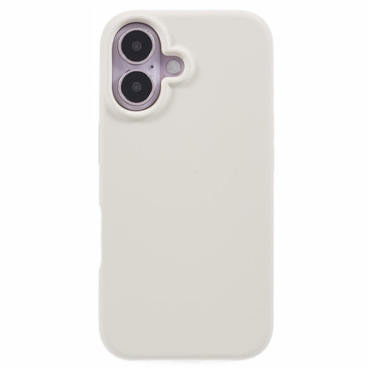 For iPhone 16 Plus Case PC+Liquid Silicone Anti-Scratch Lining Phone Cover - Antique White
