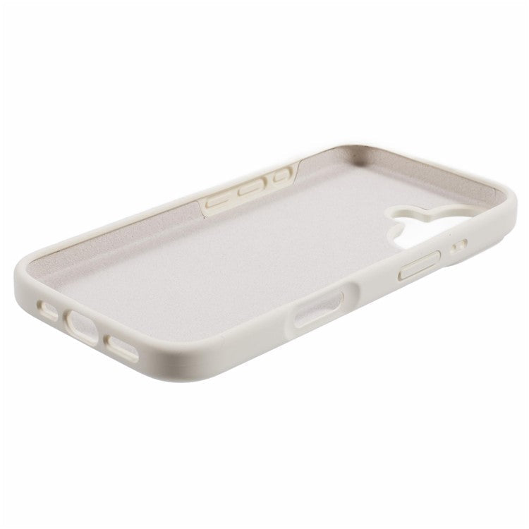For iPhone 16 Plus Case PC+Liquid Silicone Anti-Scratch Lining Phone Cover - Antique White