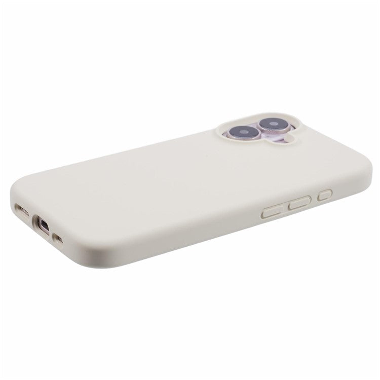 For iPhone 16 Plus Case PC+Liquid Silicone Anti-Scratch Lining Phone Cover - Antique White