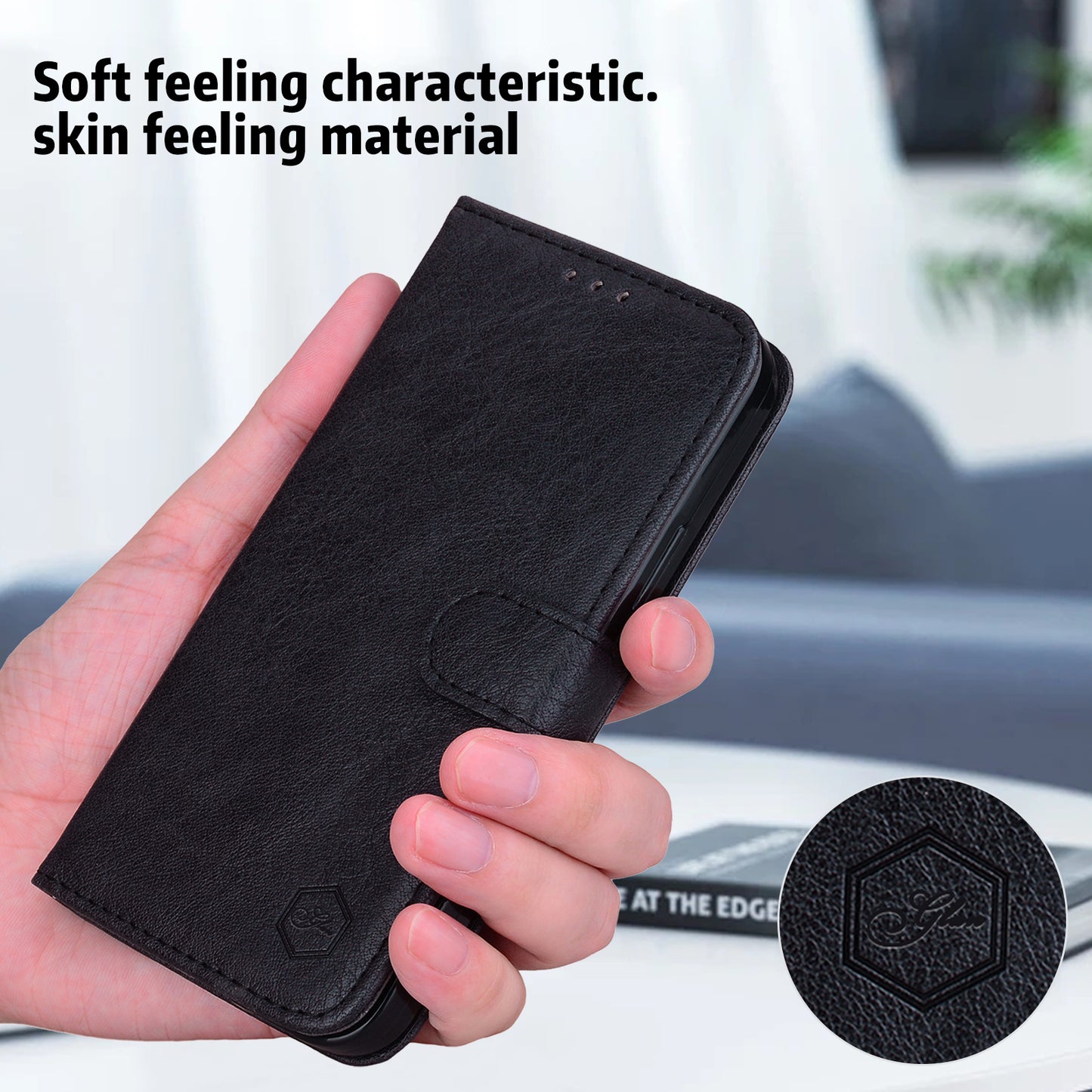 For Samsung Galaxy A16 5G / A16 4G Case Solid Color Leather Folding Stand Wallet Leather Phone Cover - Black