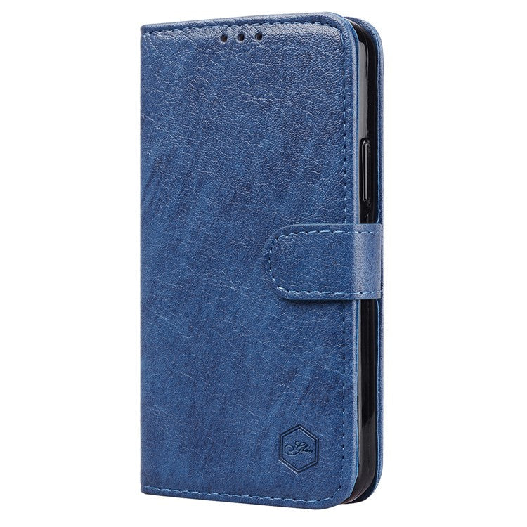 For Samsung Galaxy S24 FE Case Solid Color Leather Folding Stand Wallet Leather Phone Cover - Dark Blue