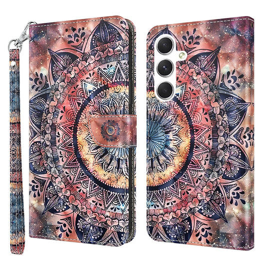 For Samsung Galaxy A16 5G / A16 4G Case Stand Pattern Printing Leather Phone Cover - Color Mandala