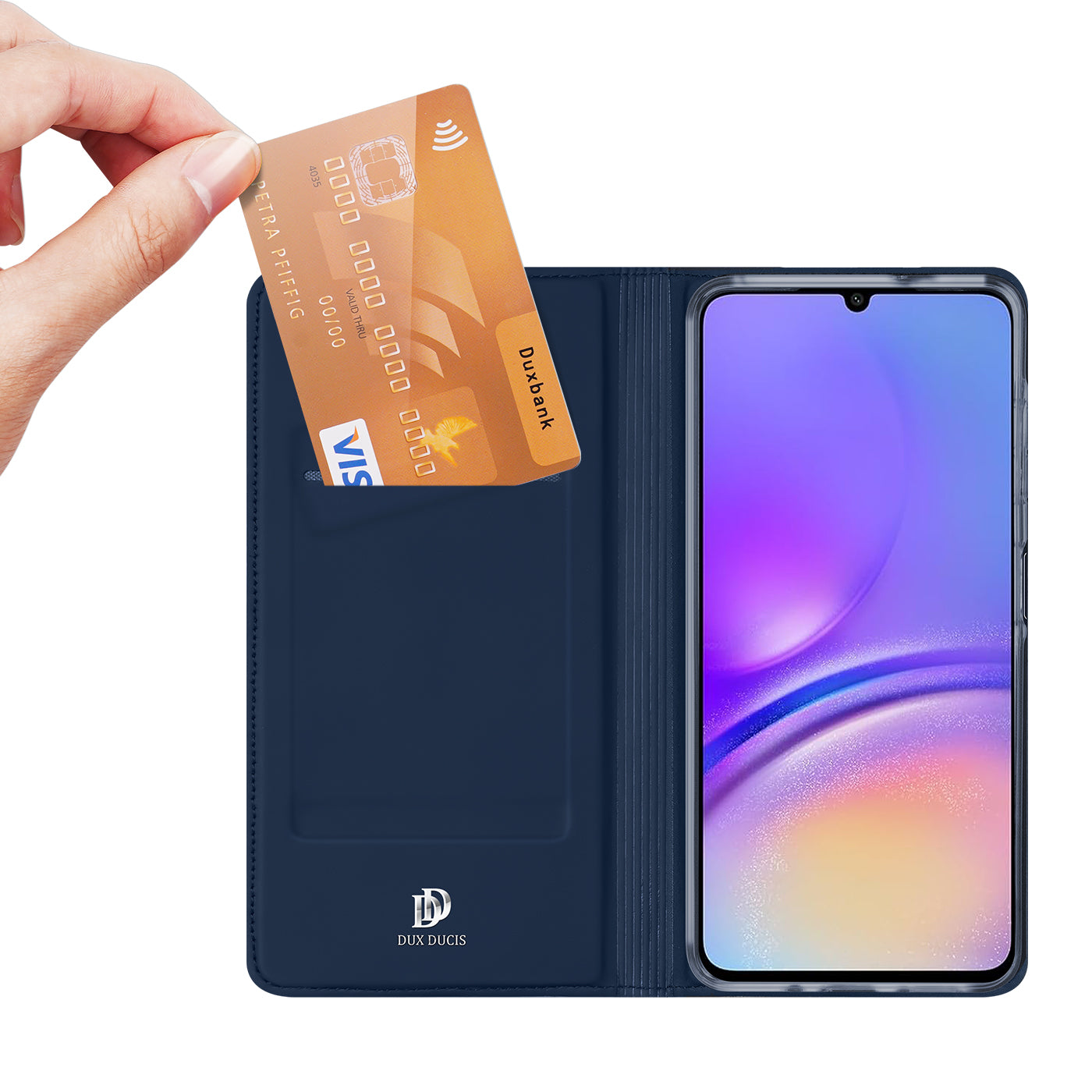 DUX DUCIS Skin Pro Series For Samsung Galaxy A06 Case Leather Cover Card Holder - Blue