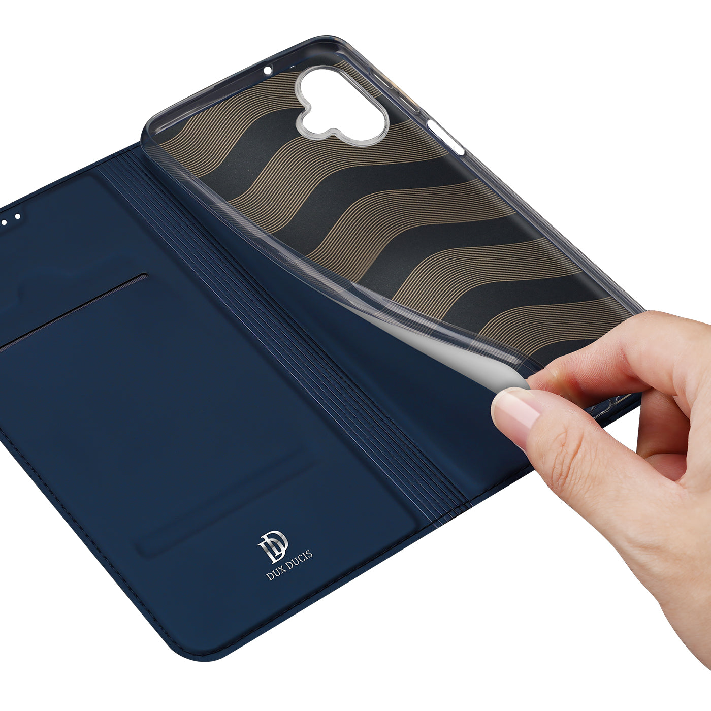 DUX DUCIS Skin Pro Series For Samsung Galaxy A06 Case Leather Cover Card Holder - Blue