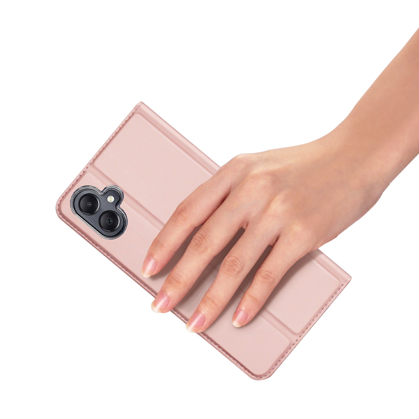 DUX DUCIS Skin Pro Series For Samsung Galaxy A06 Case Leather Cover Card Holder - Pink