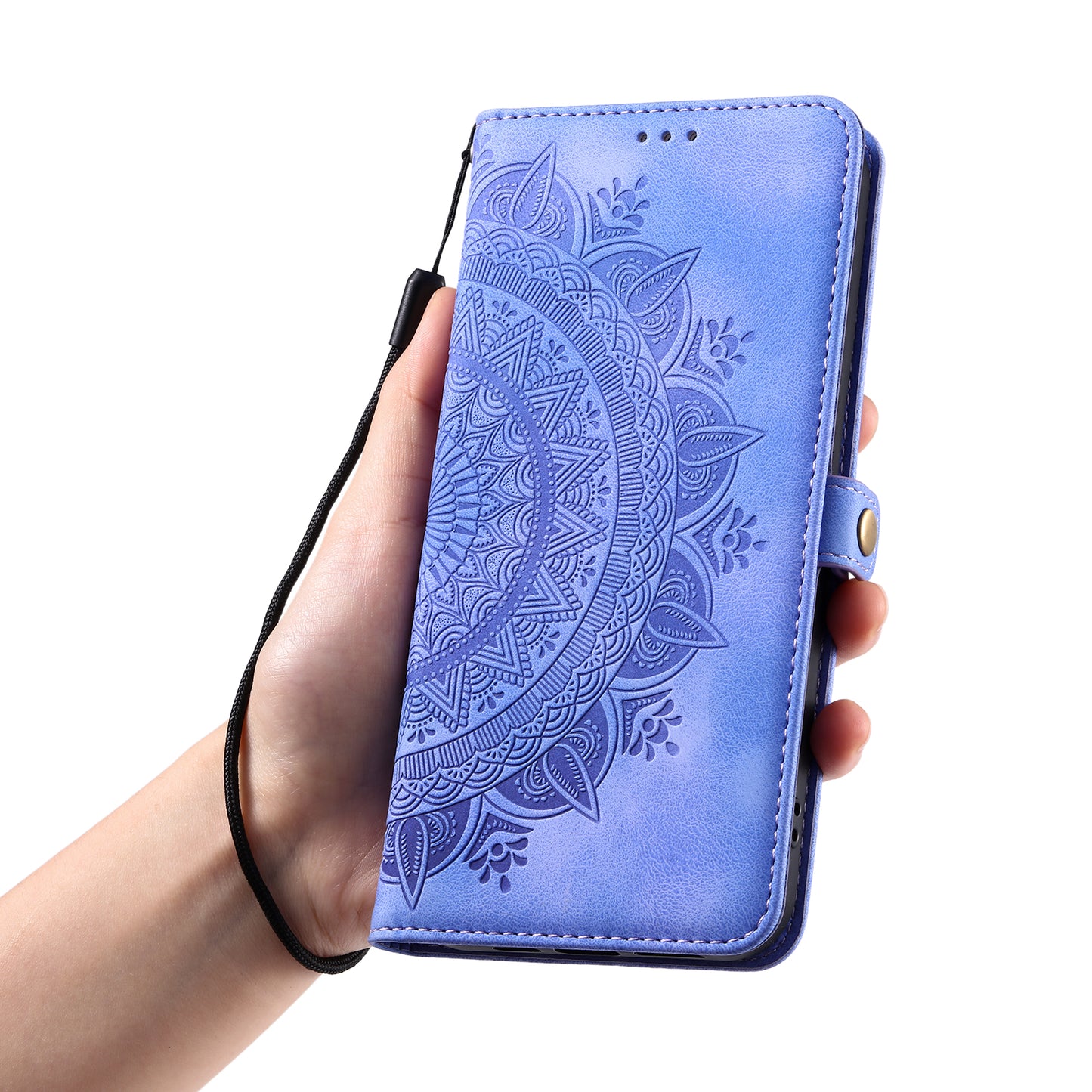 Style 016 For Samsung Galaxy A16 5G / A16 4G Case Skin Feel Totem Imprinted Wallet Leather Phone Cover - Purple