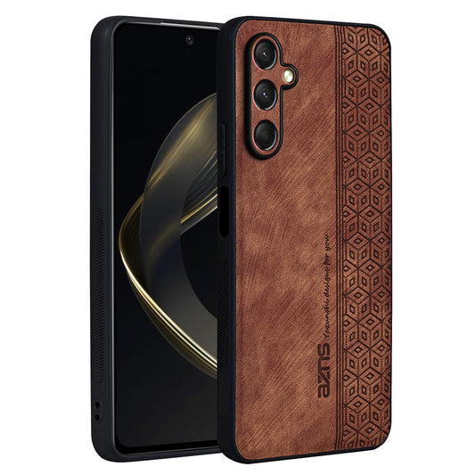 AZNS For Samsung Galaxy A16 5G / A16 4G Case Protective PU Leather Covered TPU Phone Shell - Brown
