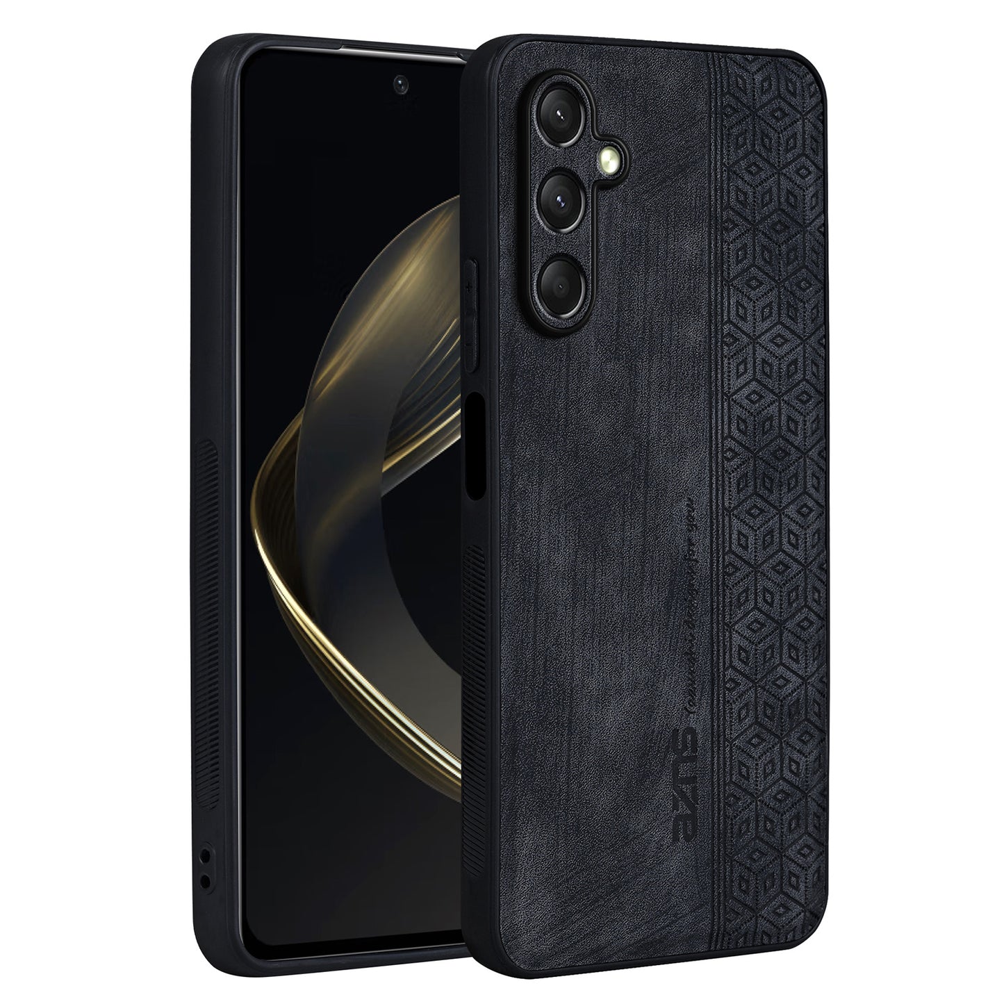 AZNS For Samsung Galaxy A16 5G / A16 4G Case Protective PU Leather Covered TPU Phone Shell - Black