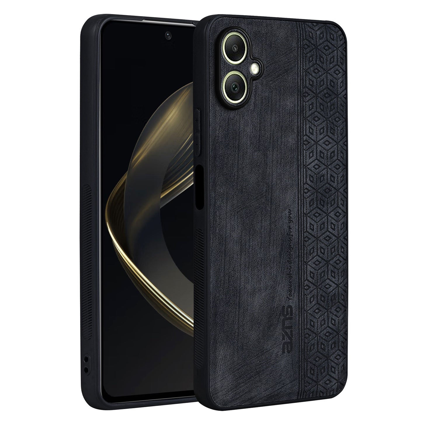 AZNS For Samsung Galaxy A06 Case Protective PU Leather Covered TPU Phone Shell - Black