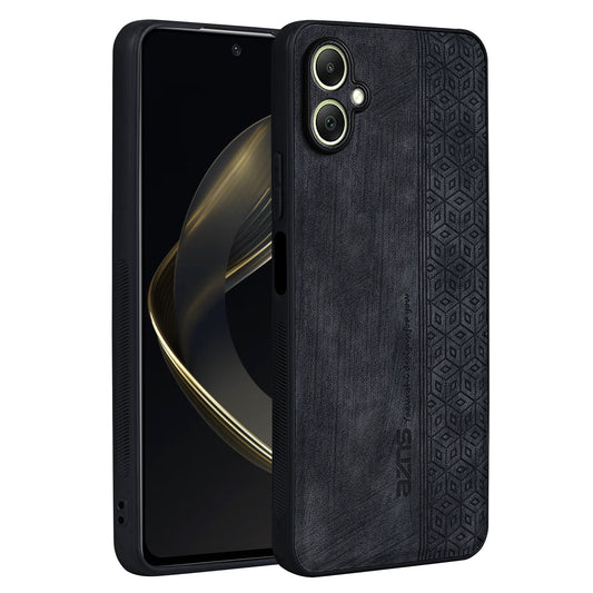 AZNS For Samsung Galaxy A06 Case Protective PU Leather Covered TPU Phone Shell - Black