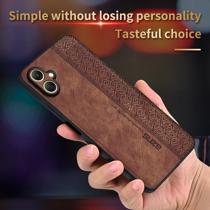 AZNS For Samsung Galaxy A06 Case Protective PU Leather Covered TPU Phone Shell - Black
