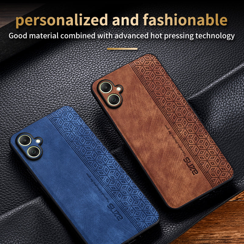 AZNS For Samsung Galaxy A06 Case Protective PU Leather Covered TPU Phone Shell - Black