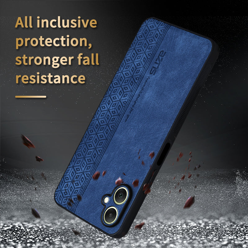 AZNS For Samsung Galaxy A06 Case Protective PU Leather Covered TPU Phone Shell - Black