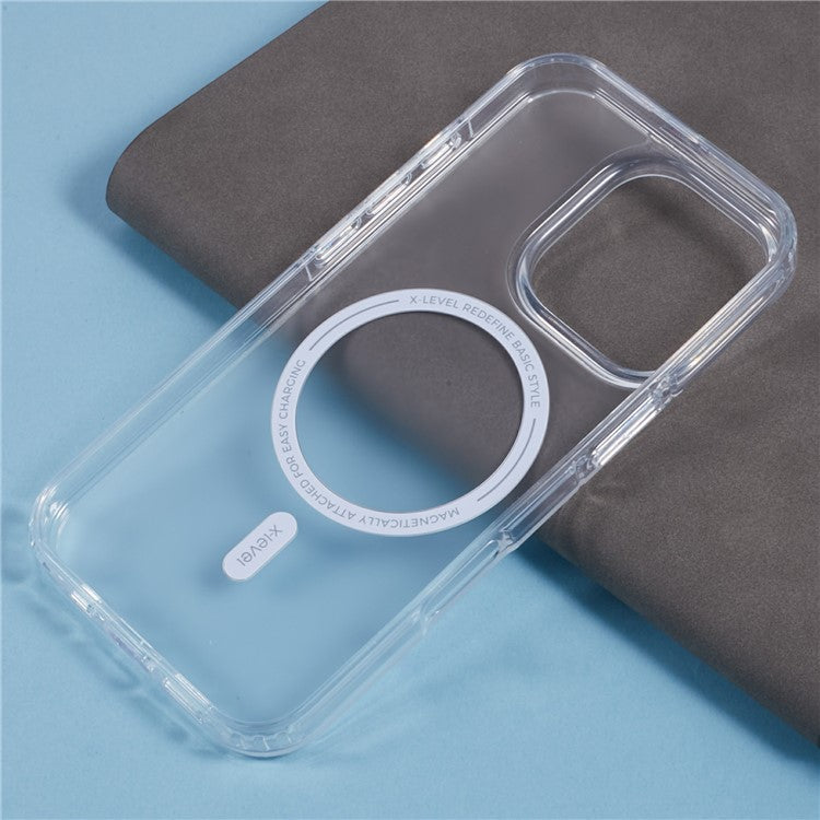 X-LEVEL For iPhone 16 Pro Case Compatible with MagSafe PC+TPU Matte Phone Cover - Transparent