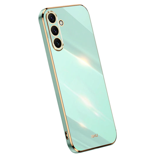 XINLI For Samsung Galaxy A16 5G / A16 4G Case TPU Phone Cover with Electroplating Frame - Cyan