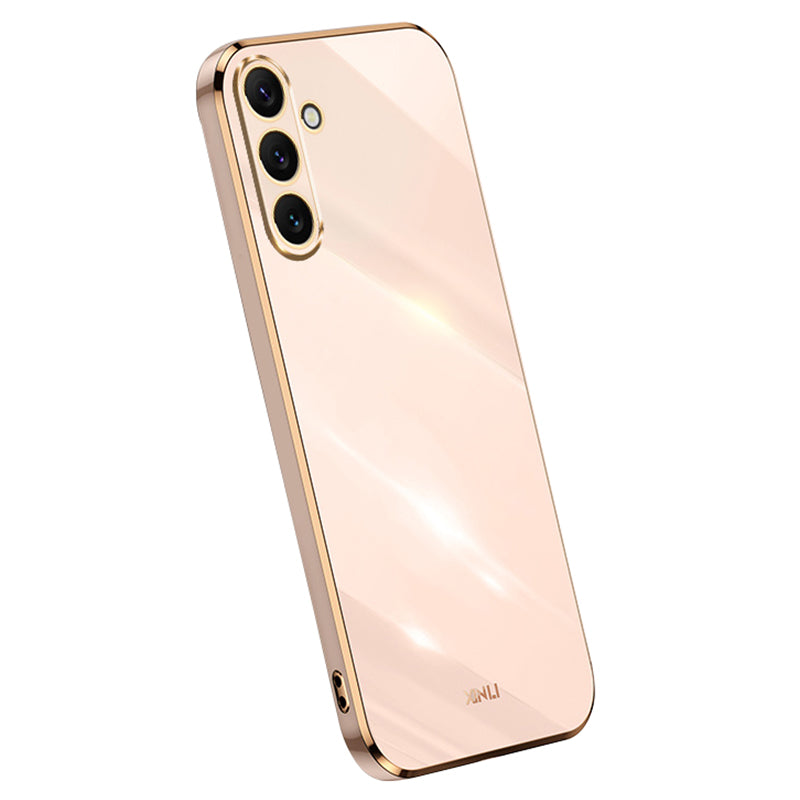 XINLI For Samsung Galaxy A16 5G / A16 4G Case TPU Phone Cover with Electroplating Frame - Pink