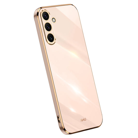 XINLI For Samsung Galaxy A16 5G / A16 4G Case TPU Phone Cover with Electroplating Frame - Pink
