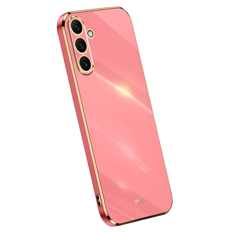 XINLI For Samsung Galaxy A16 5G / A16 4G Case TPU Phone Cover with Electroplating Frame - Red