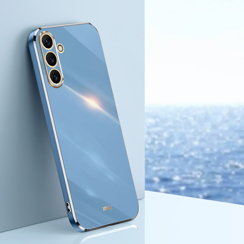 XINLI For Samsung Galaxy A16 5G / A16 4G Case TPU Phone Cover with Electroplating Frame - Blue