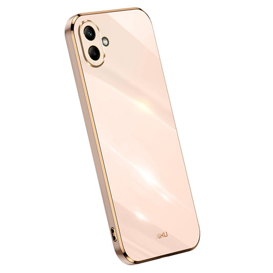 XINLI For Samsung Galaxy A06 Case TPU Phone Cover with Electroplating Frame - Pink