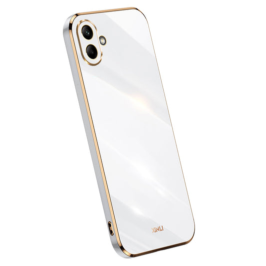 XINLI For Samsung Galaxy A06 Case TPU Phone Cover with Electroplating Frame - White