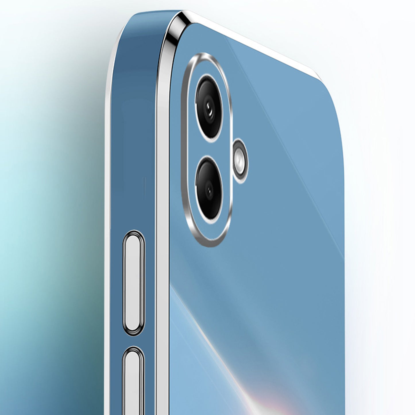 XINLI For Samsung Galaxy A06 Case TPU Phone Cover with Electroplating Frame - White