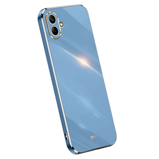 XINLI For Samsung Galaxy A06 Case TPU Phone Cover with Electroplating Frame - Blue