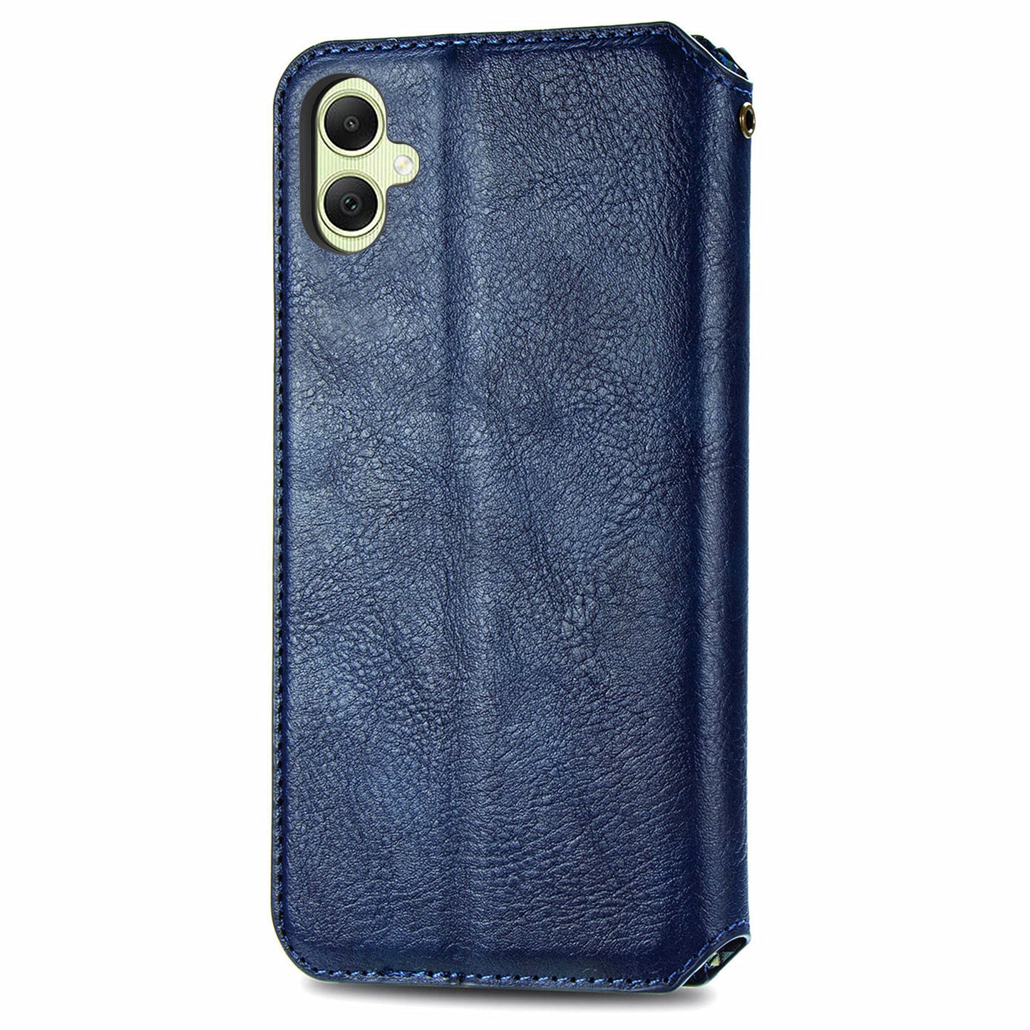 For Samsung Galaxy A06 Case Rhombus Imprint PU Leather Wallet Phone Cover - Blue