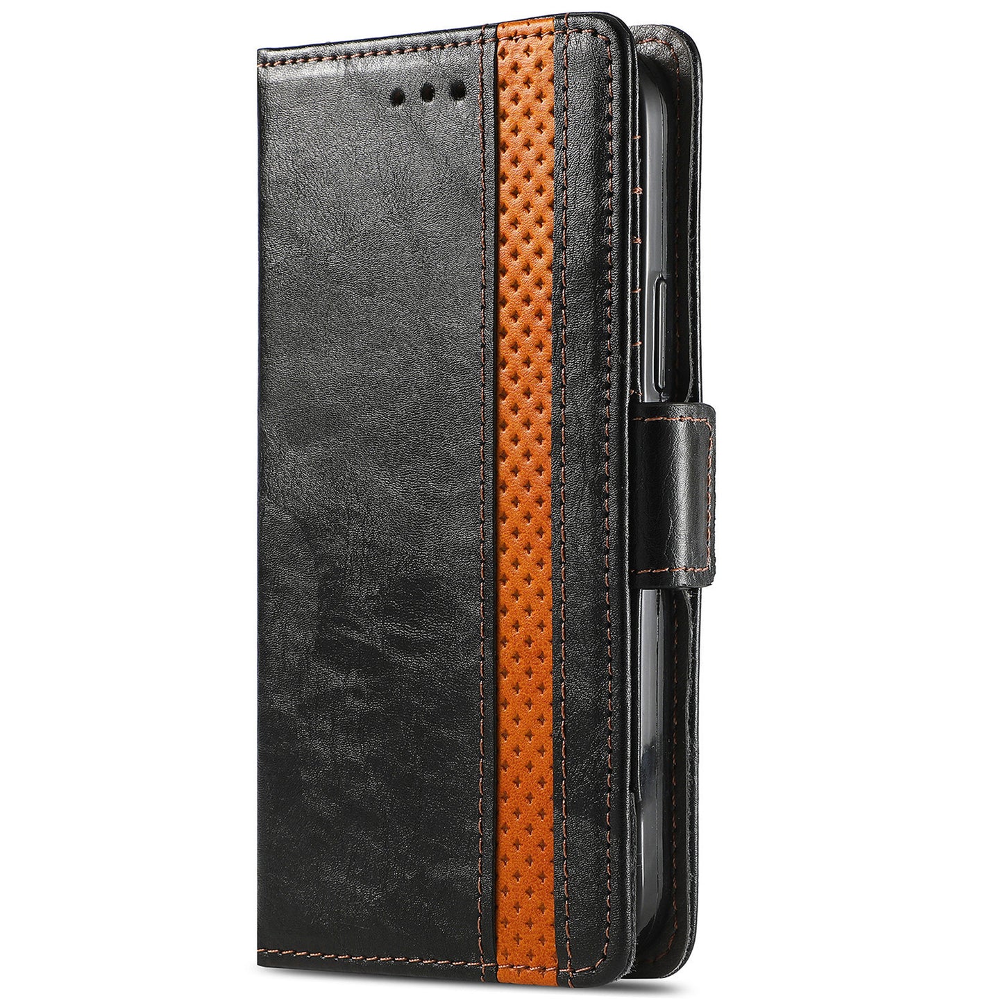 CASENEO 002 Series For Samsung Galaxy A06 Case Stand Wallet Splicing PU Leather Cover - Black