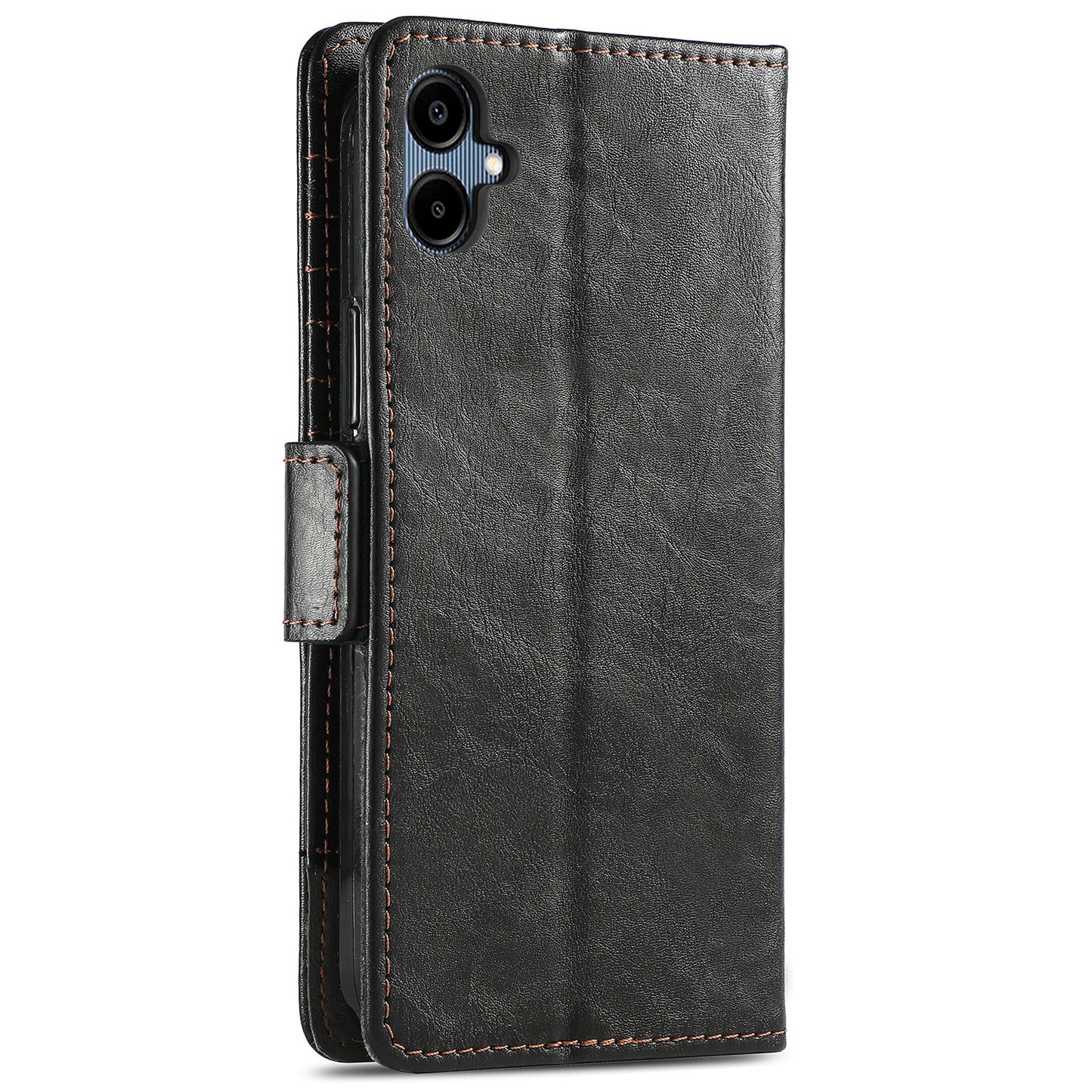 CASENEO 002 Series For Samsung Galaxy A06 Case Stand Wallet Splicing PU Leather Cover - Black