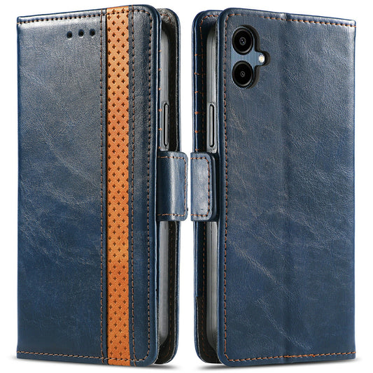 CASENEO 002 Series For Samsung Galaxy A06 Case Stand Wallet Splicing PU Leather Cover - Dark Blue