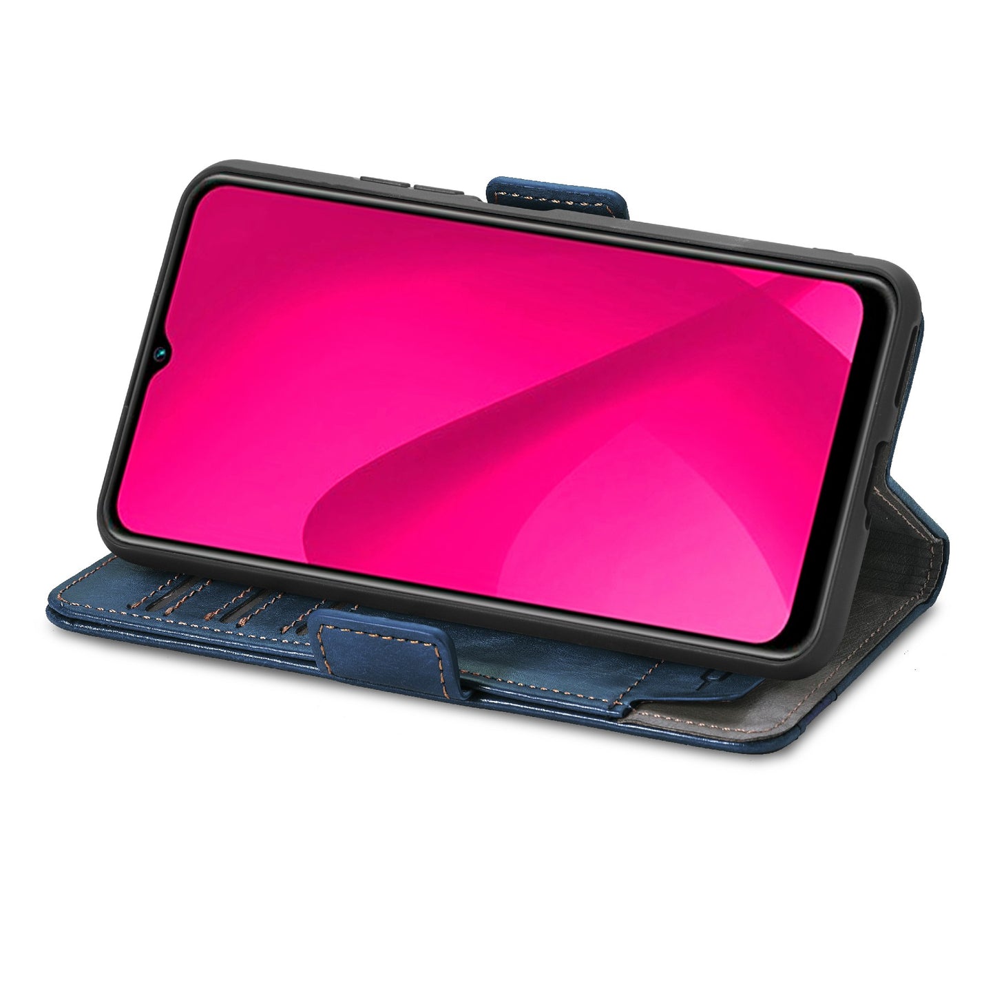 CASENEO 002 Series For Samsung Galaxy A06 Case Stand Wallet Splicing PU Leather Cover - Dark Blue