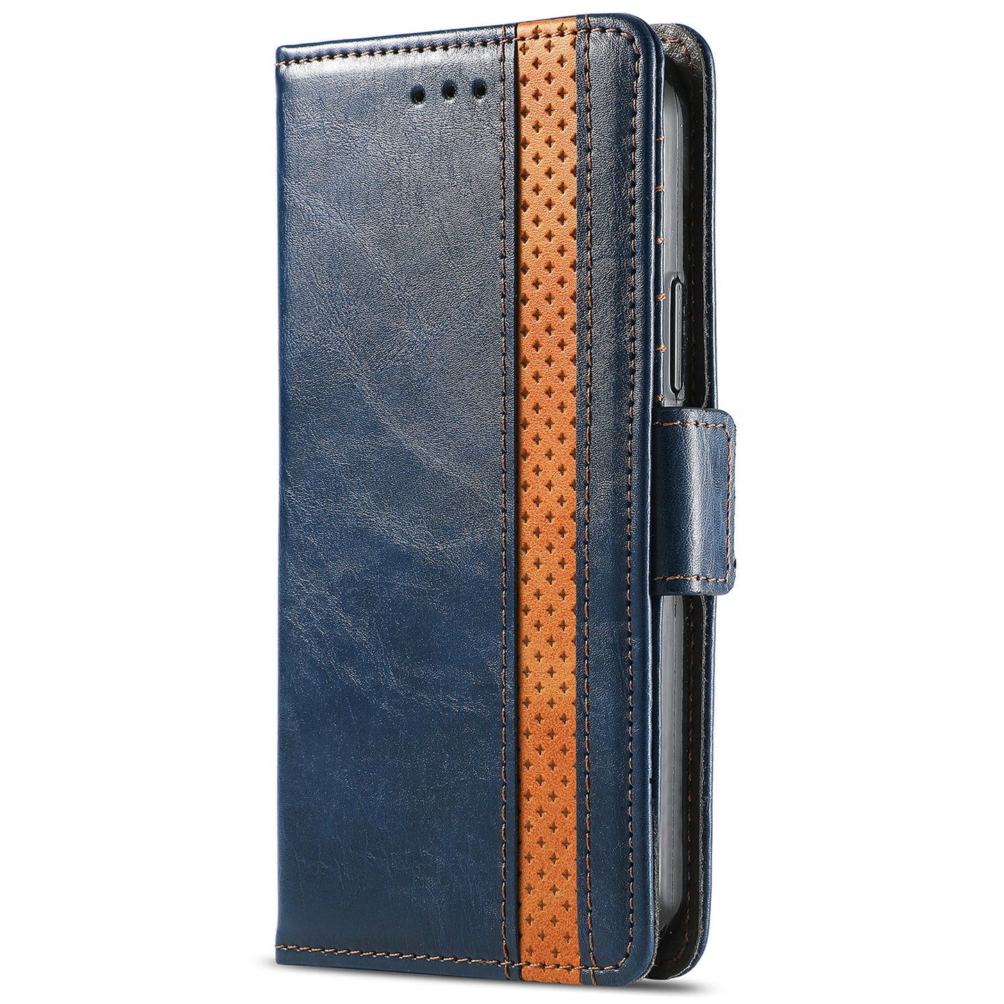 CASENEO 002 Series For Samsung Galaxy A06 Case Stand Wallet Splicing PU Leather Cover - Dark Blue