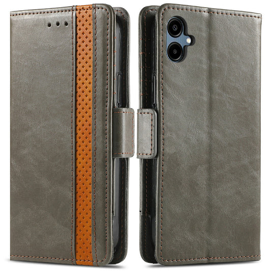 CASENEO 002 Series For Samsung Galaxy A06 Case Stand Wallet Splicing PU Leather Cover - Grey