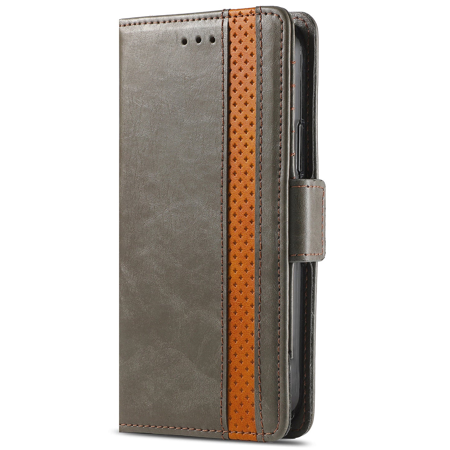 CASENEO 002 Series For Samsung Galaxy A06 Case Stand Wallet Splicing PU Leather Cover - Grey