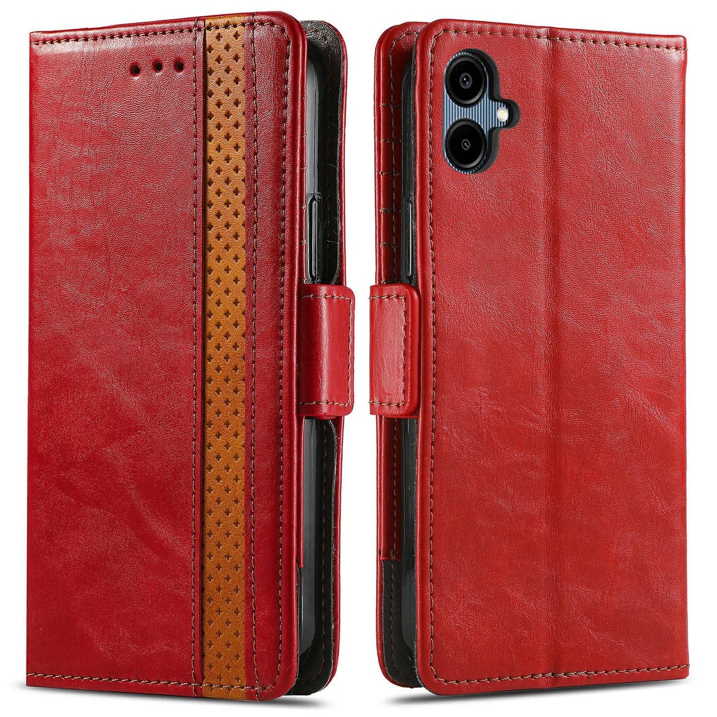 CASENEO 002 Series For Samsung Galaxy A06 Case Stand Wallet Splicing PU Leather Cover - Red