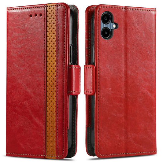 CASENEO 002 Series For Samsung Galaxy A06 Case Stand Wallet Splicing PU Leather Cover - Red