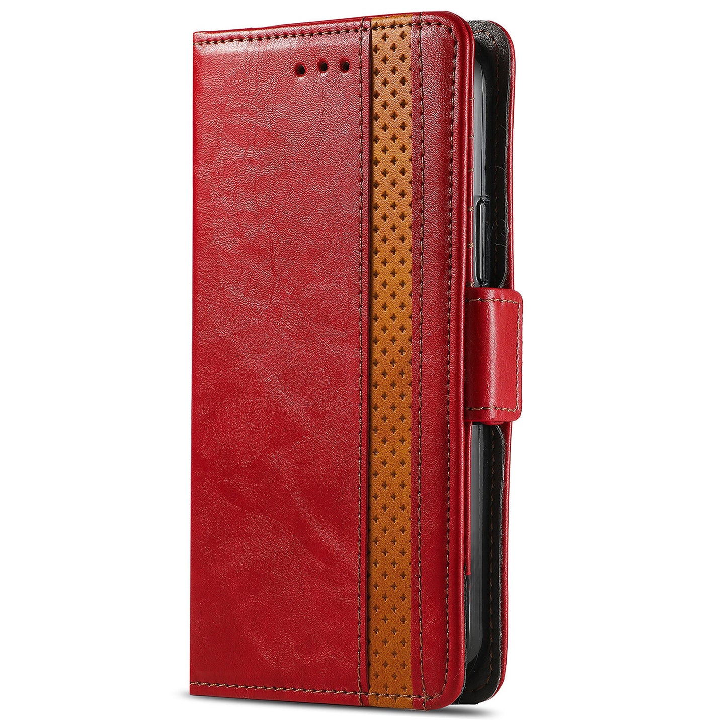 CASENEO 002 Series For Samsung Galaxy A06 Case Stand Wallet Splicing PU Leather Cover - Red