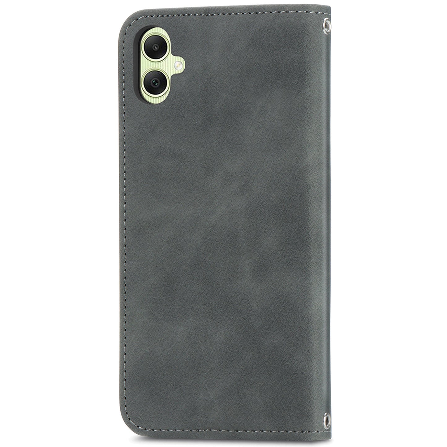 For Samsung Galaxy A06 Case Skin Touch Feeling Leather Wallet Phone Cover Magnetic Absorption - Grey