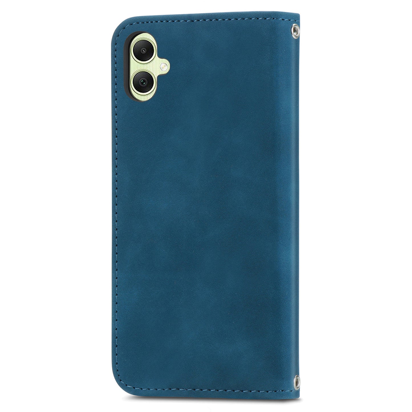 For Samsung Galaxy A06 Case Skin Touch Feeling Leather Wallet Phone Cover Magnetic Absorption - Dark Blue