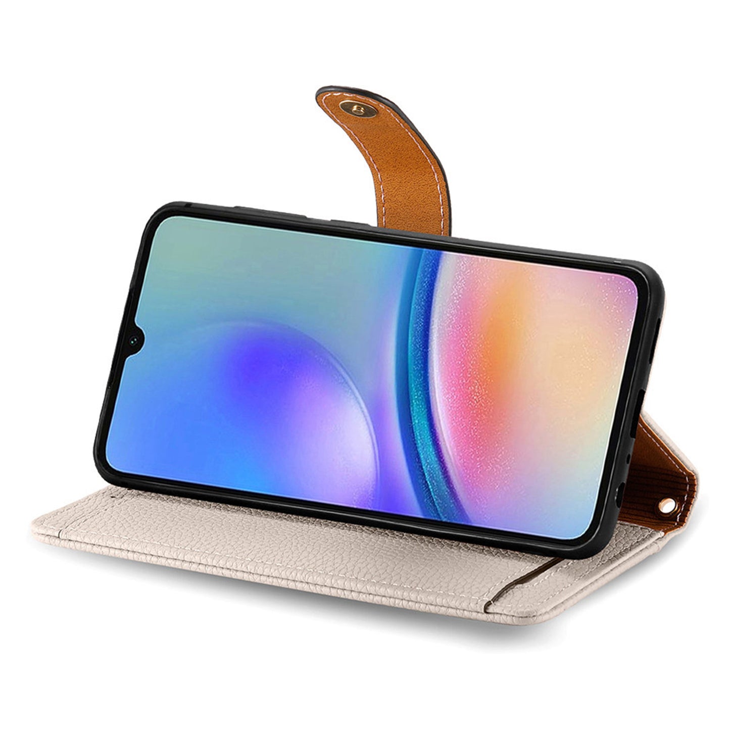 For Samsung Galaxy A06 Case RFID Blocking Zipper Pocket Leather Wallet Phone Cover - Grey