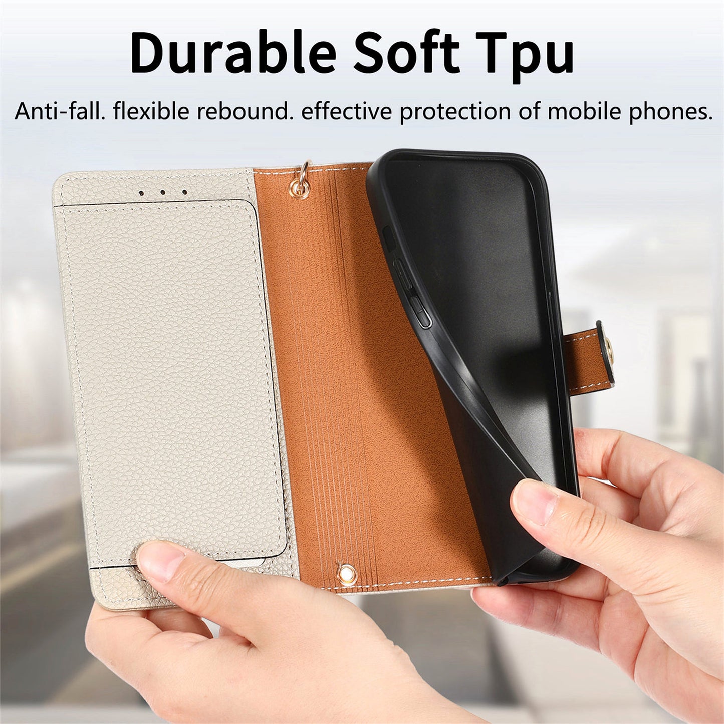 For Samsung Galaxy A06 Case RFID Blocking Zipper Pocket Leather Wallet Phone Cover - Grey